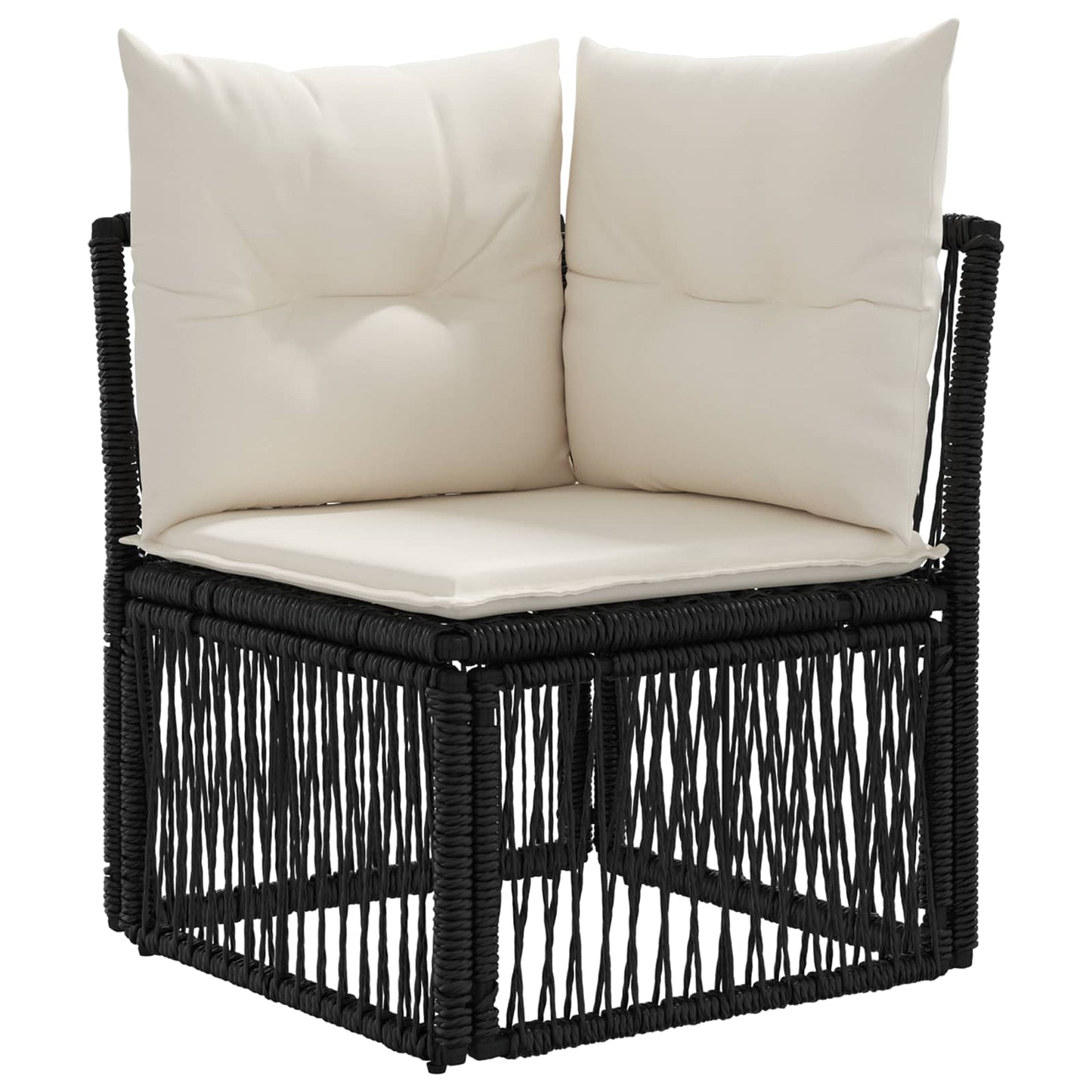 Set Divano da Giardino 7 pz 7-Numero di posti Nero polyrattan | homemem39