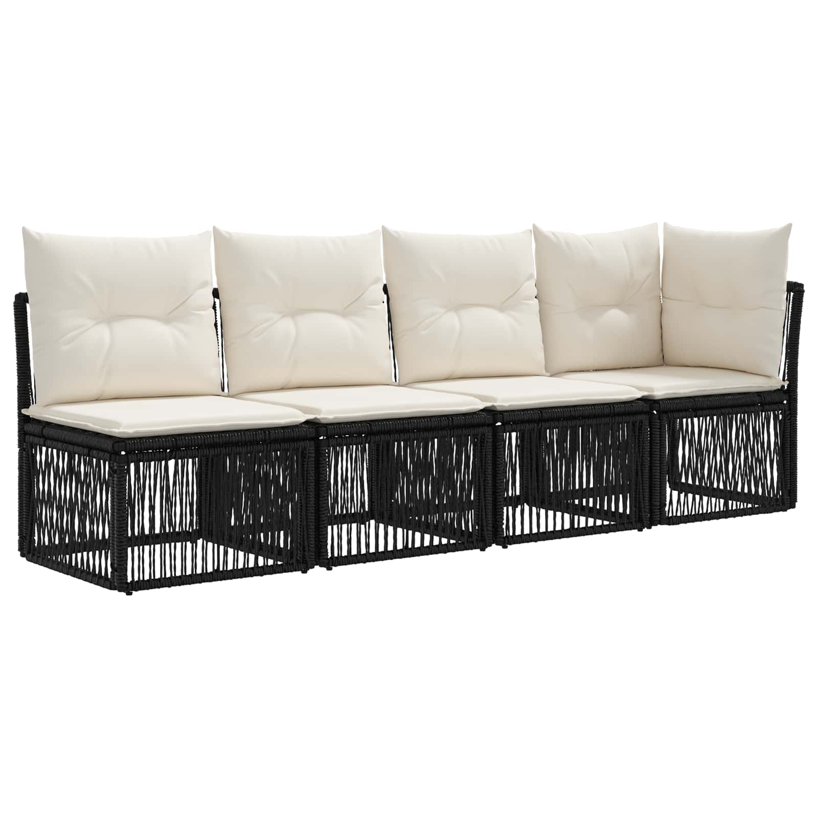 Set Divano da Giardino 7 pz 7-Numero di posti Nero polyrattan | homemem39