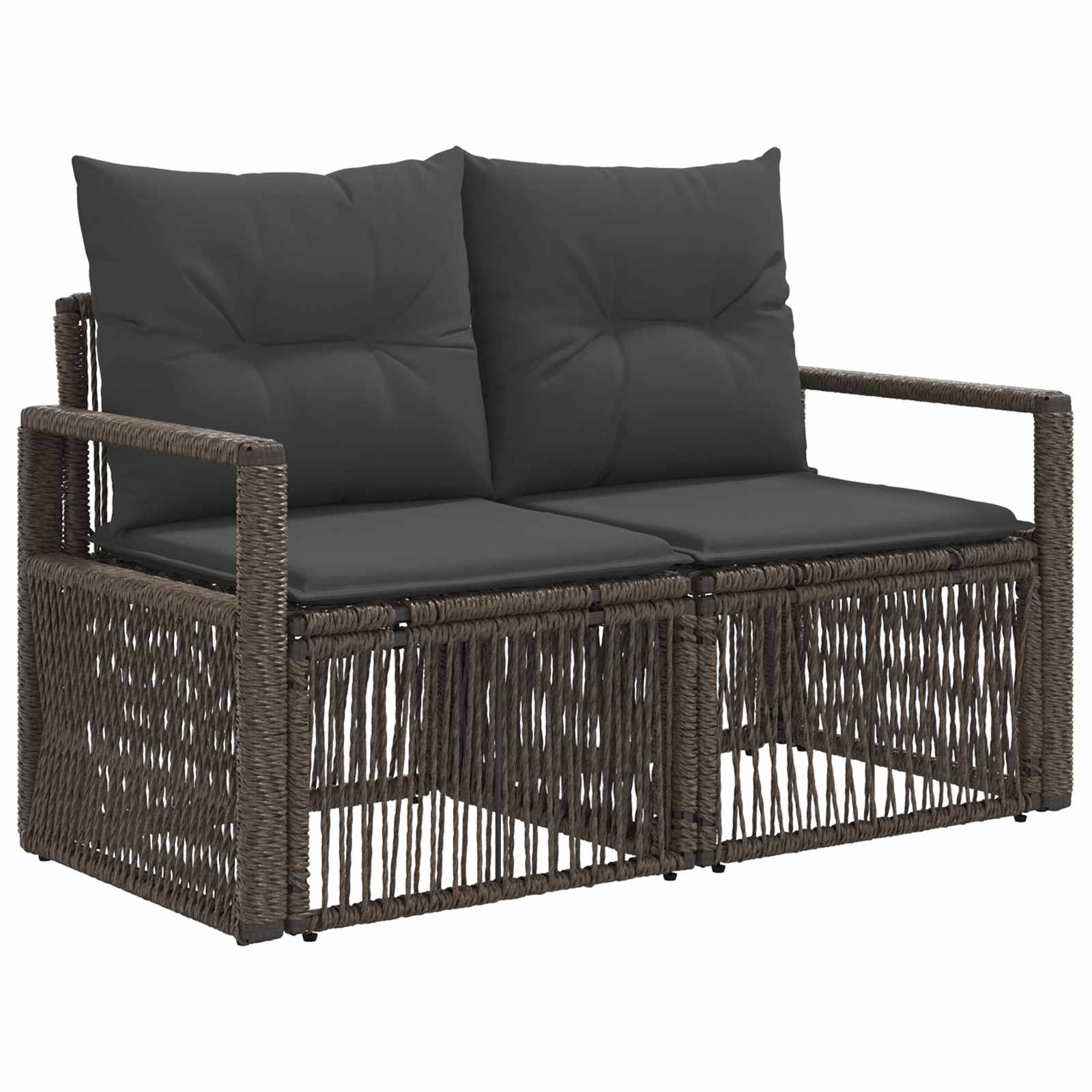 Set Divano da Giardino 7 pz 7-Numero di posti Grigio polyrattan | homemem39