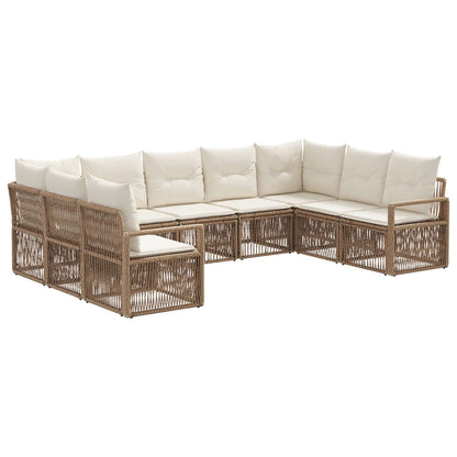 Set Divano da Giardino 9 pcs Beige polyrattan | homemem39