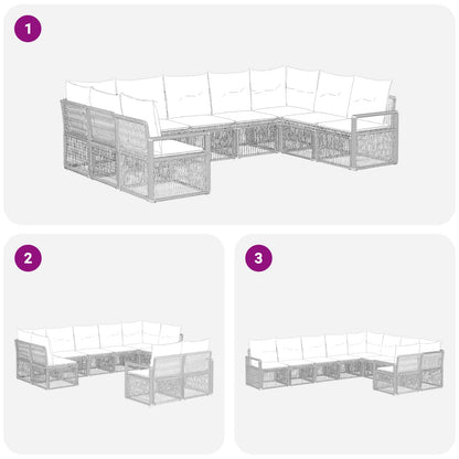 Set Divano da Giardino 9 pcs Beige polyrattan | homemem39