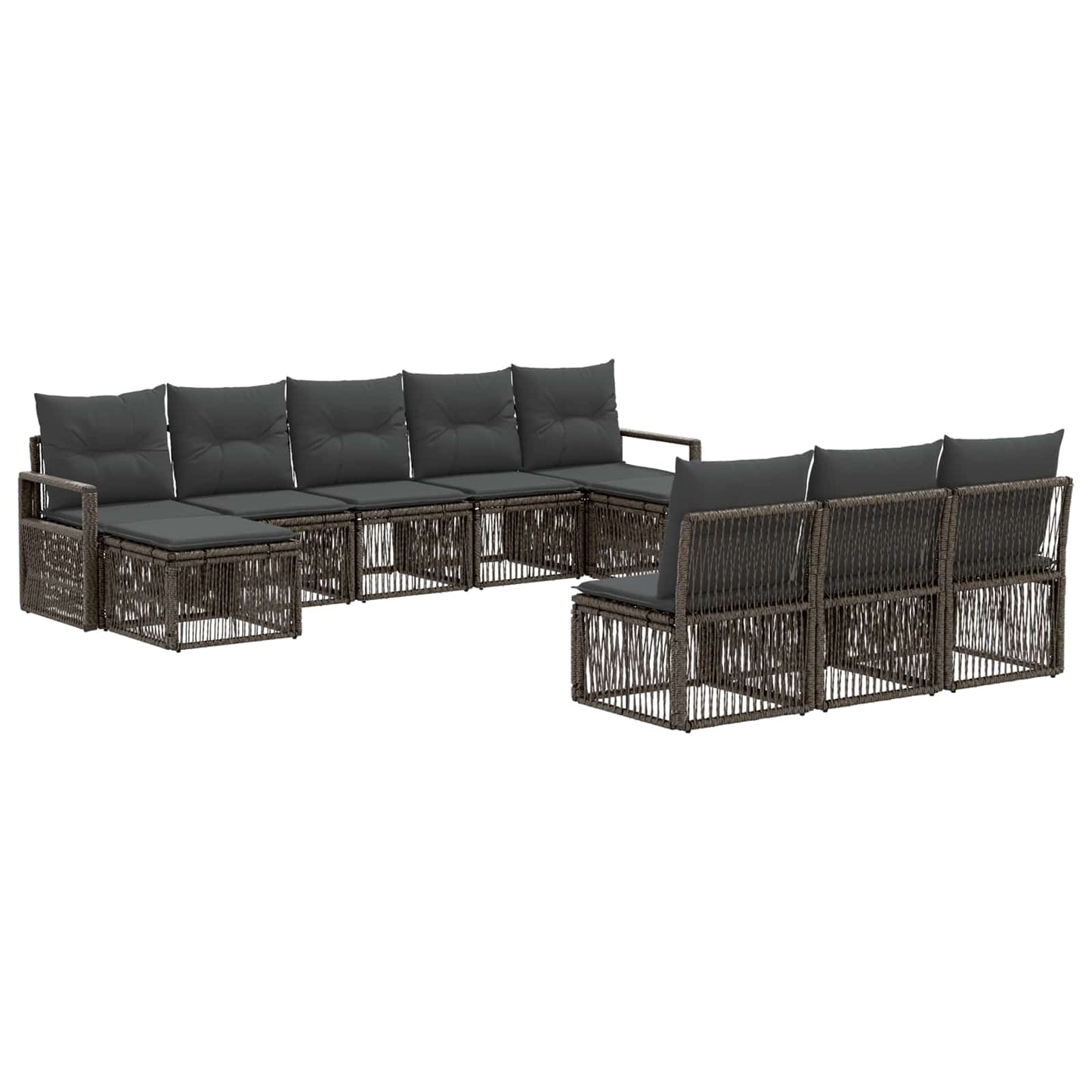 Set Divano da Giardino 10 pcs Grigio polyrattan | homemem39