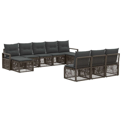 Set Divano da Giardino 10 pcs Grigio polyrattan | homemem39