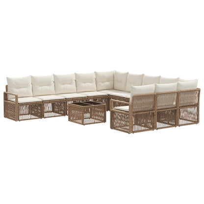 Set Divano da Giardino 12 pcs Beige polyrattan | homemem39