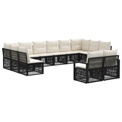 Set Divano da Giardino 12 pcs Nero polyrattan | homemem39