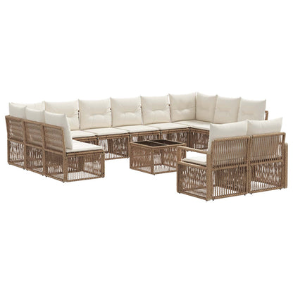 Set Divano da Giardino 13 pcs Beige polyrattan | homemem39
