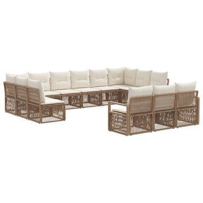 Set Divano da Giardino 13 pcs Beige polyrattan | homemem39