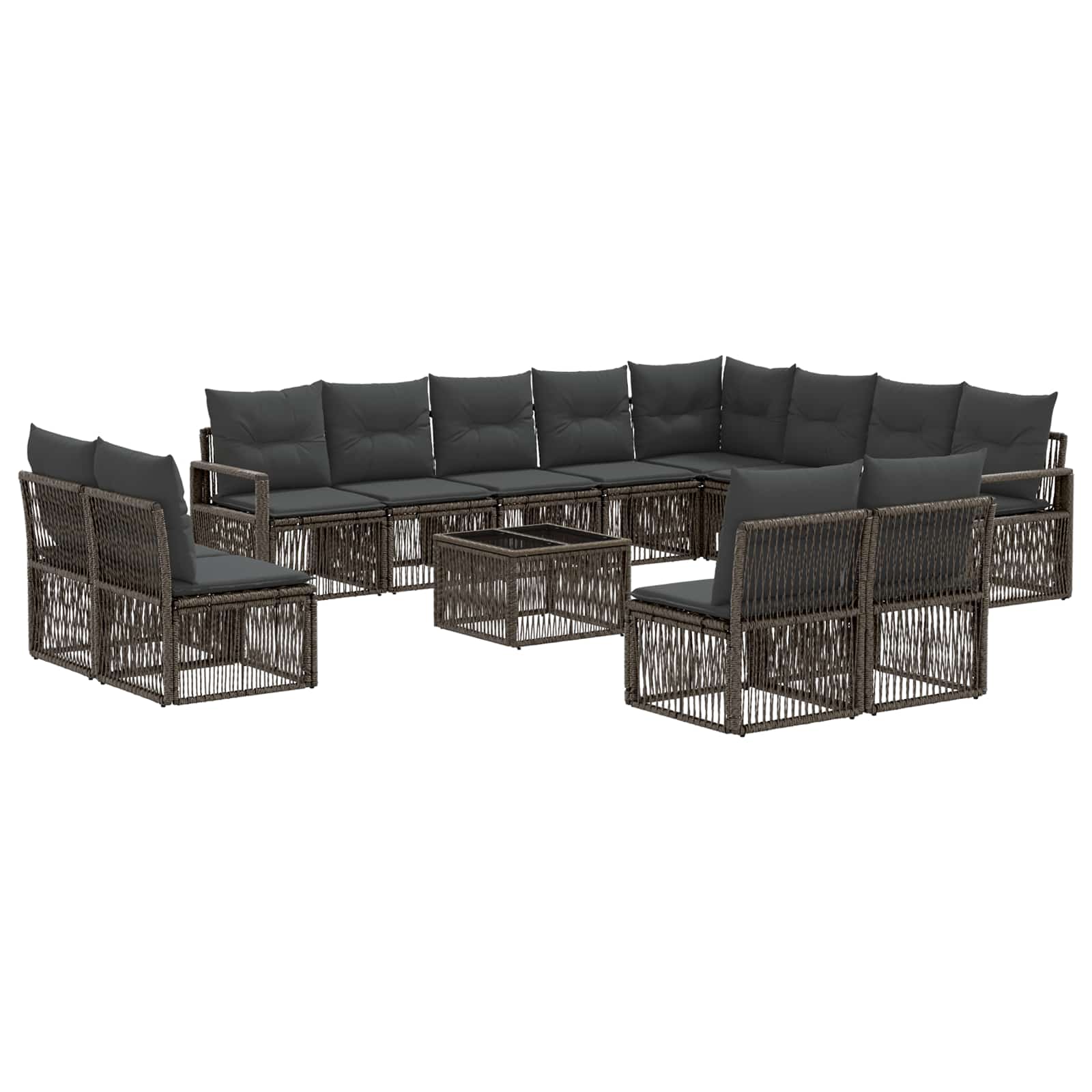 Set Divano da Giardino 13 pcs Grigio polyrattan | homemem39