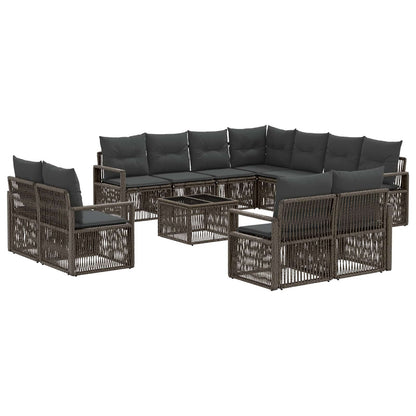 Set Divano da Giardino 12 pcs Grigio polyrattan | homemem39