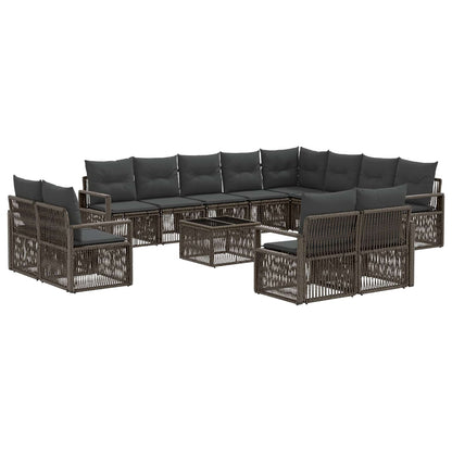 Set Divano da Giardino 13 pcs Grigio polyrattan | homemem39