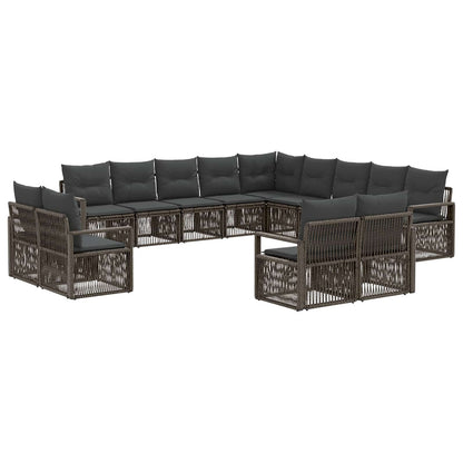 Set Divano da Giardino 13 pcs Grigio polyrattan | homemem39