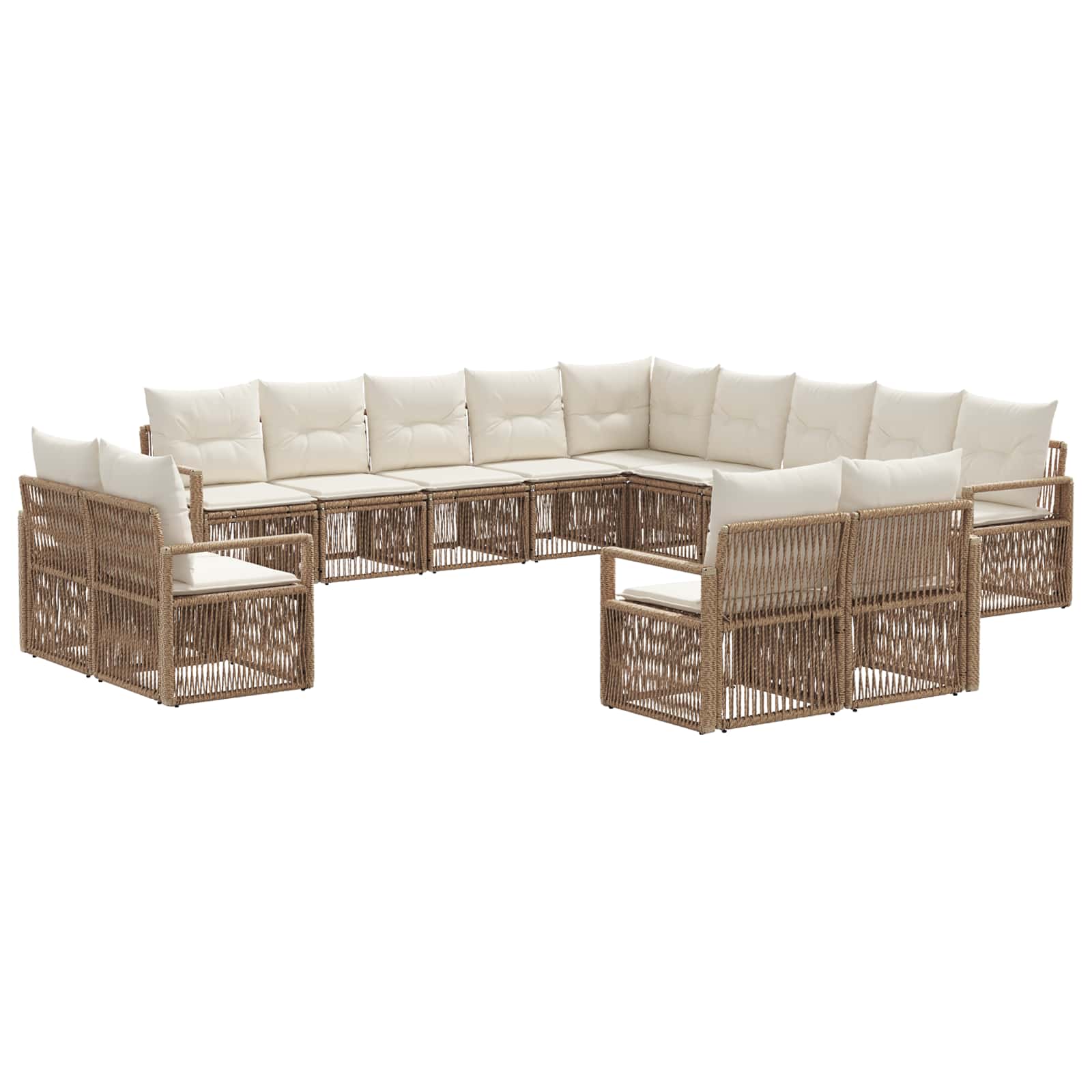 Set Divano da Giardino 13 pcs Beige polyrattan | homemem39