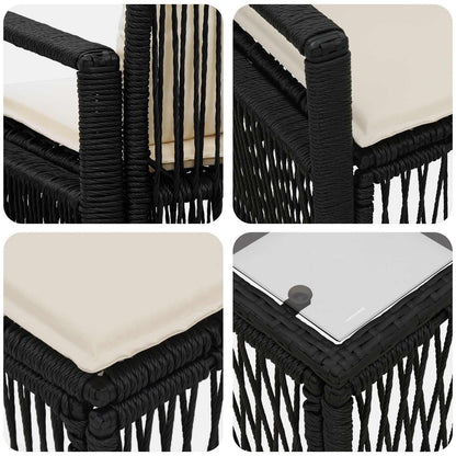 Set Divano da Giardino 14 pcs Nero polyrattan | homemem39