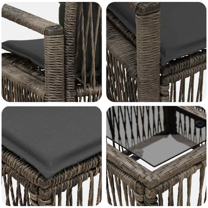 Set Divano da Giardino 14 pcs Grigio polyrattan | homemem39