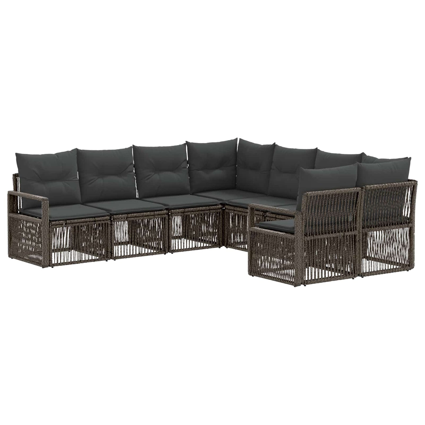 Set Divano da Giardino 8 pz 8-Numero di posti Grigio polyrattan | homemem39