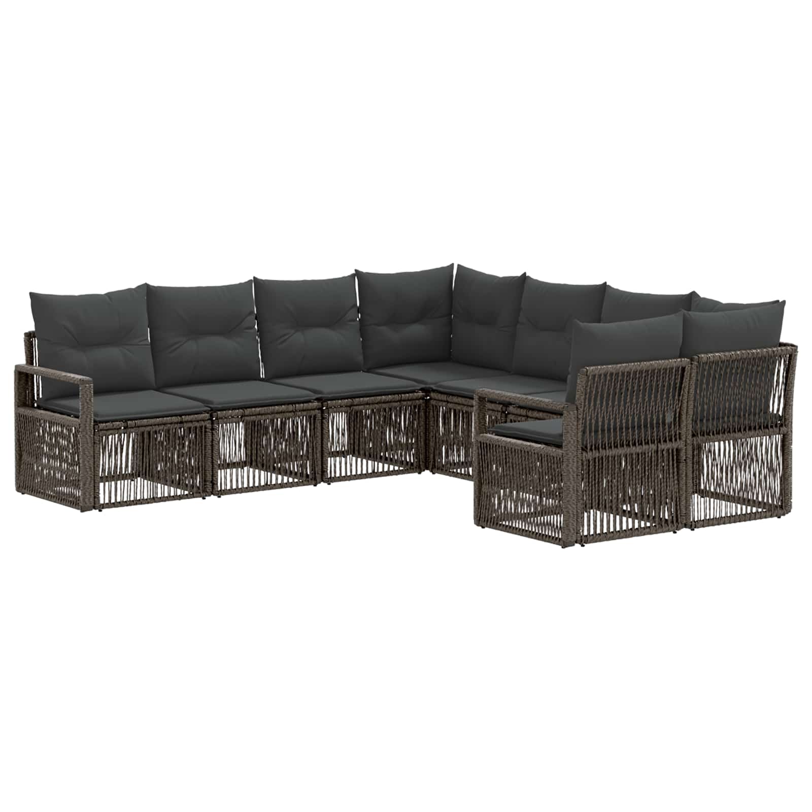 Set Divano da Giardino 8 pz 8-Numero di posti Grigio polyrattan | homemem39