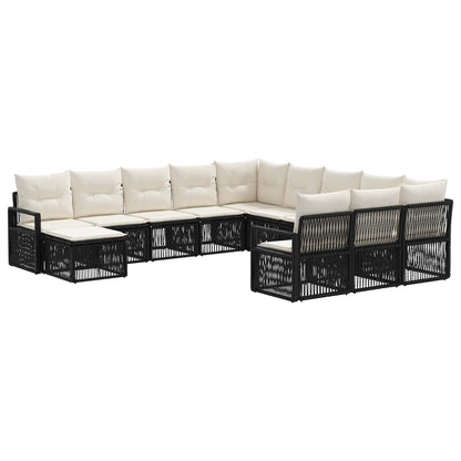 Set Divano da Giardino 12 pcs Nero polyrattan | homemem39