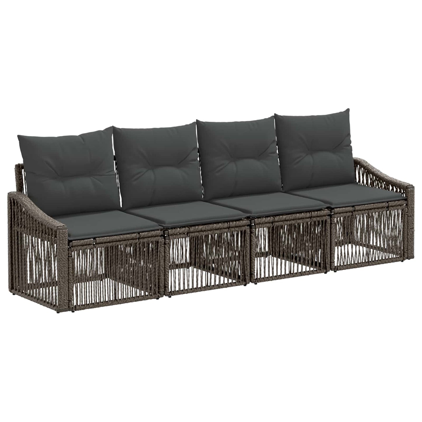 Set Divano da Giardino 4 pcs Grigio polyrattan | homemem39