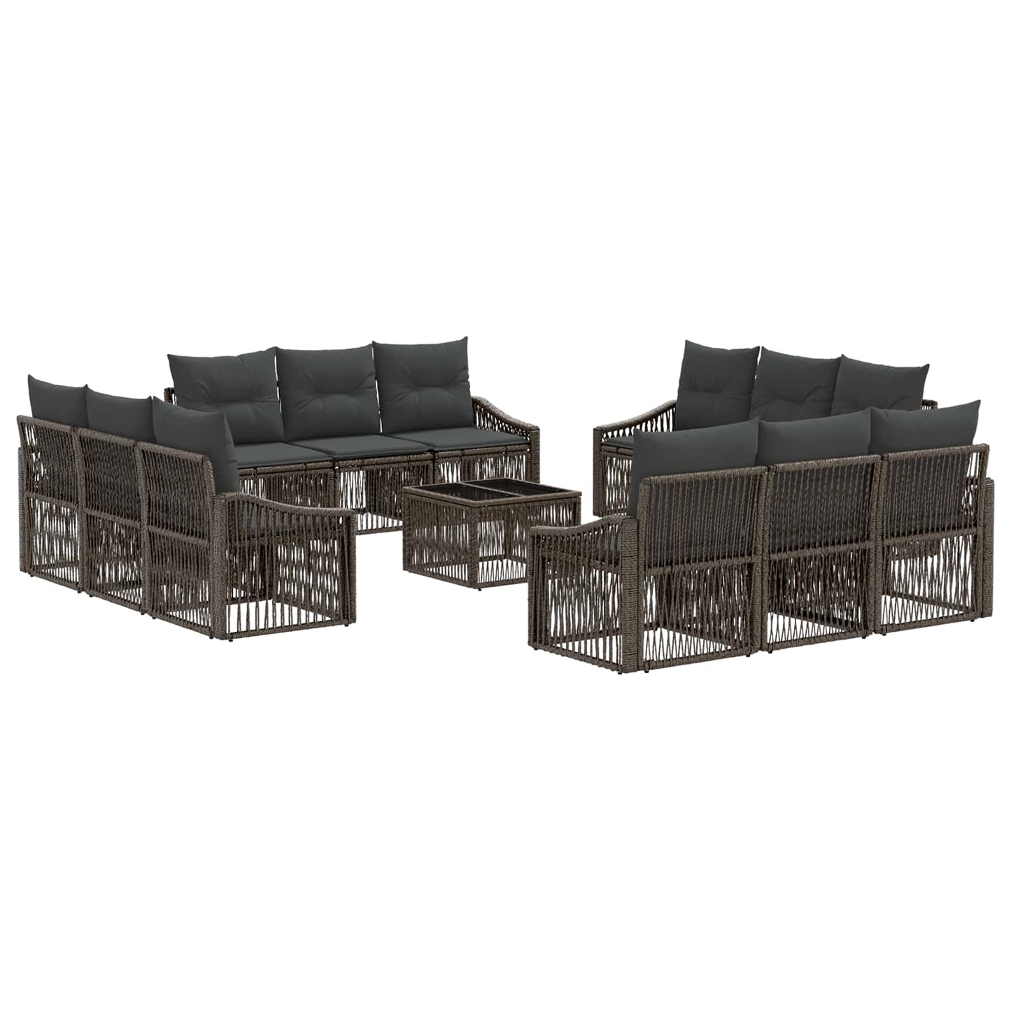Set Divano da Giardino 13 pcs Grigio polyrattan | homemem39