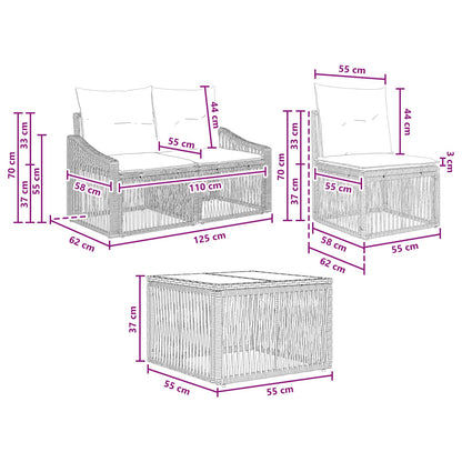Set Divano da Giardino 6 pcs Beige polyrattan | homemem39