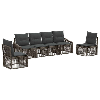 Set Divano da Giardino 6 pcs Grigio polyrattan | homemem39