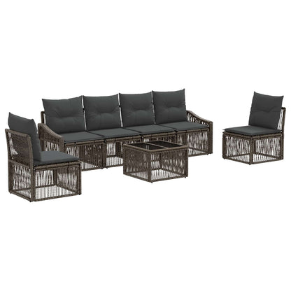 Set Divano da Giardino 7 pcs Grigio polyrattan | homemem39