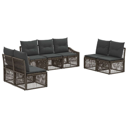 Set Divano da Giardino 7 pcs Grigio polyrattan | homemem39