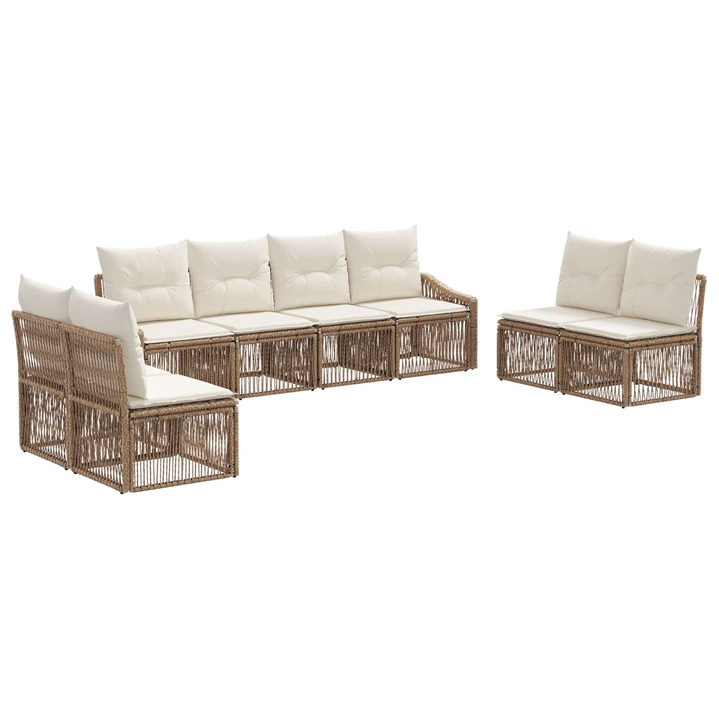 Set Divano da Giardino 8 pcs Beige polyrattan | homemem39