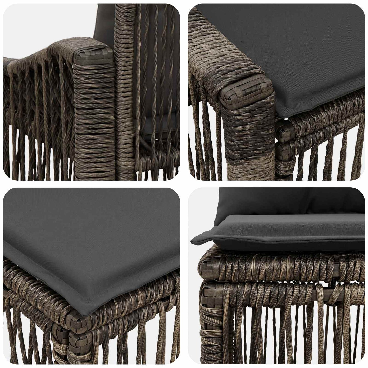 Set Divano da Giardino 5 pcs Grigio polyrattan | homemem39