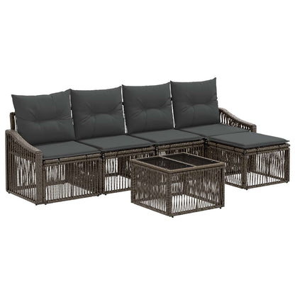 Set Divano da Giardino 6 pcs Grigio polyrattan | homemem39