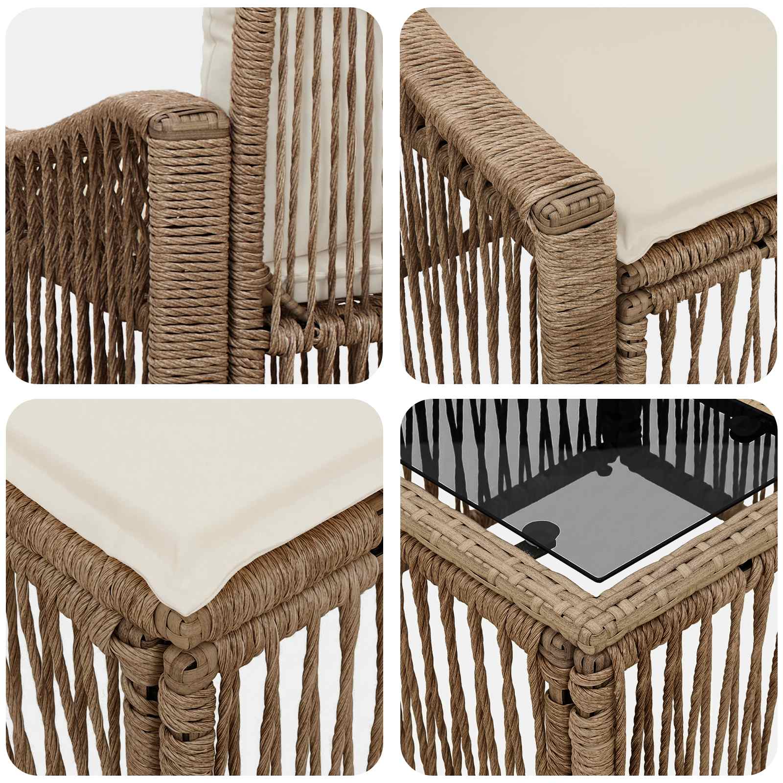 Set Divano da Giardino 6 pcs Beige polyrattan | homemem39