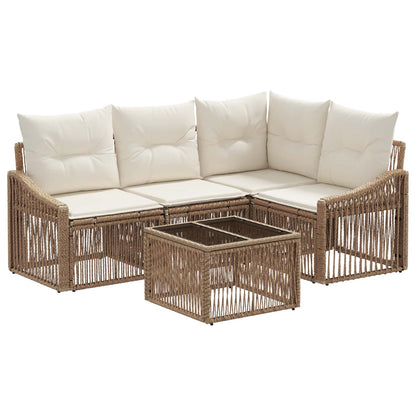 Set Divano da Giardino 5 pcs Beige polyrattan | homemem39