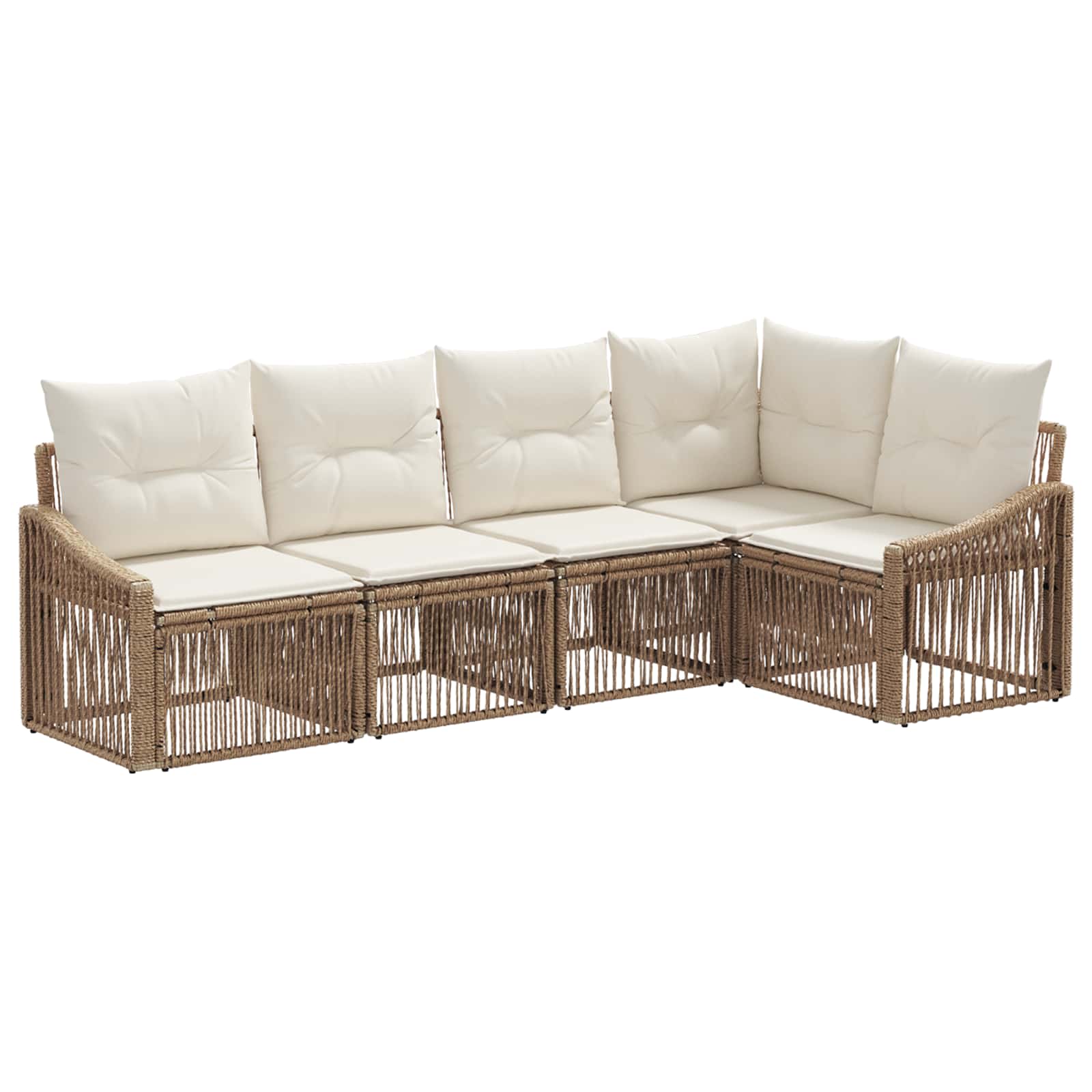 Set Divano da Giardino 5 pcs Beige polyrattan | homemem39