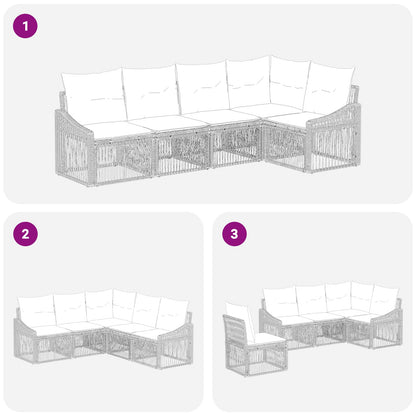 Set Divano da Giardino 5 pcs Beige polyrattan | homemem39