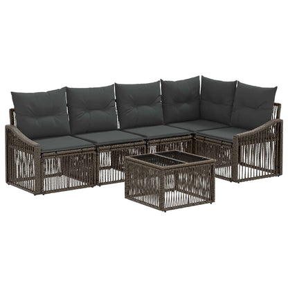 Set Divano da Giardino 6 pcs Grigio polyrattan | homemem39