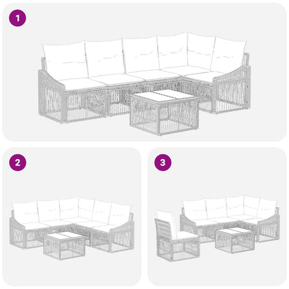 Set Divano da Giardino 6 pcs Grigio polyrattan | homemem39