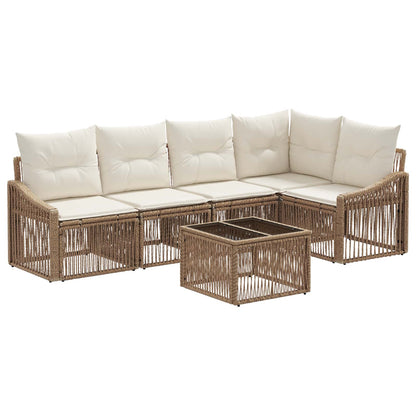 Set Divano da Giardino 6 pcs Beige polyrattan | homemem39