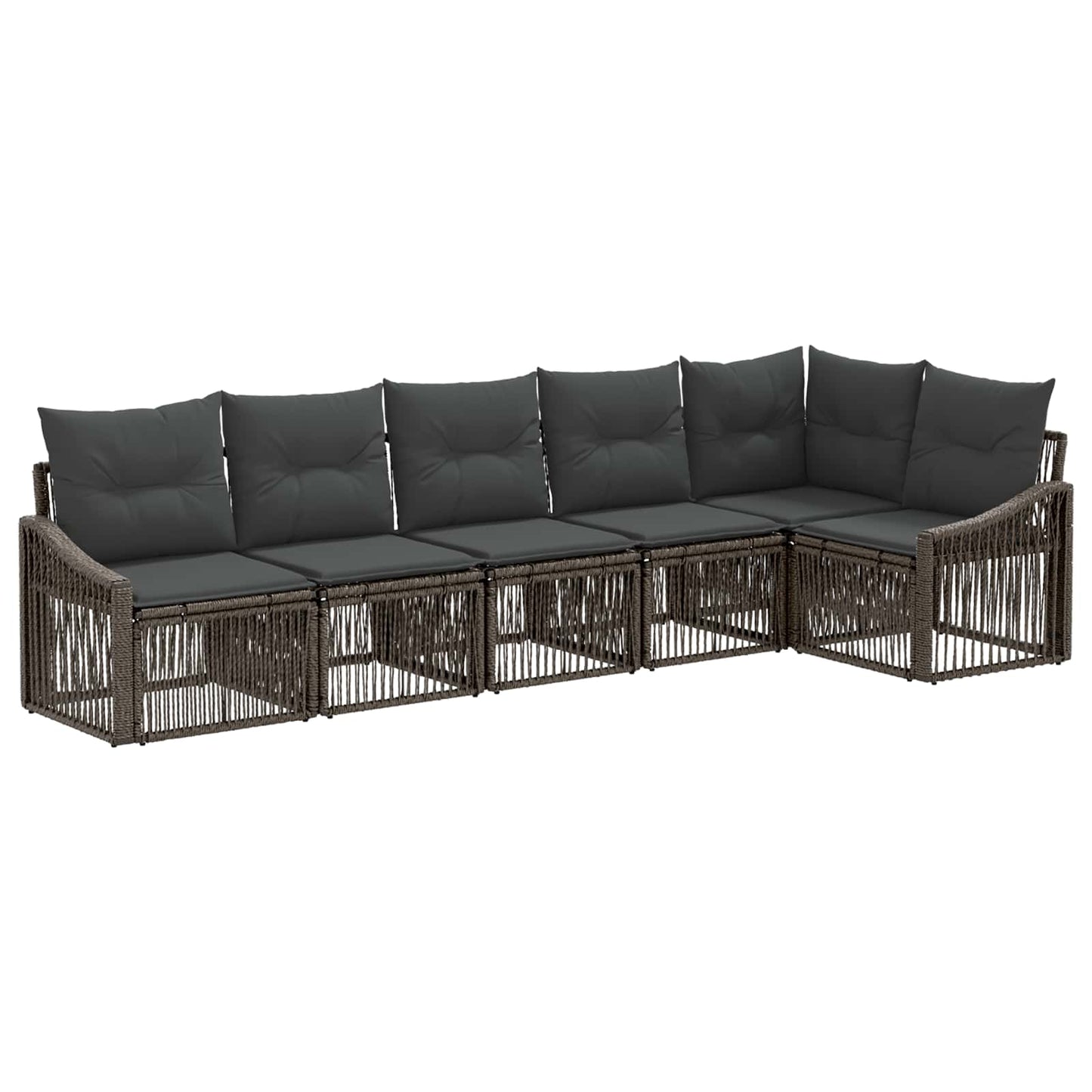 Set Divano da Giardino 6 pcs Grigio polyrattan | homemem39
