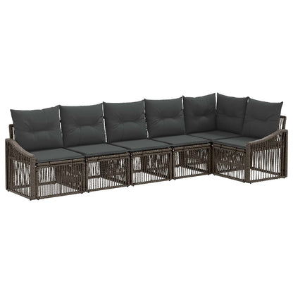 Set Divano da Giardino 6 pcs Grigio polyrattan | homemem39