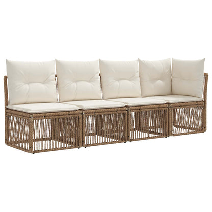 Set Divano da Giardino 6 pcs Beige polyrattan | homemem39