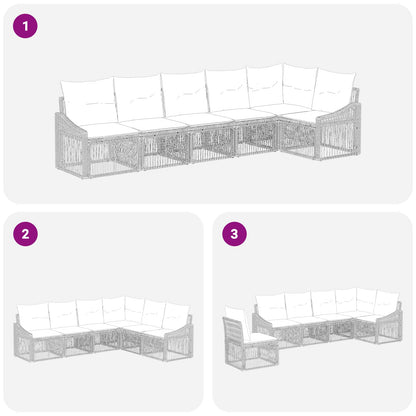 Set Divano da Giardino 6 pcs Beige polyrattan | homemem39