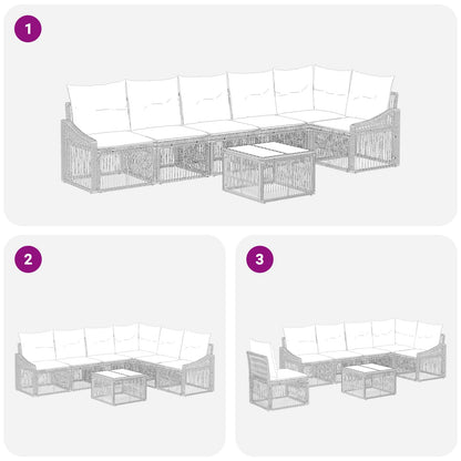 Set Divano da Giardino 7 pcs Grigio polyrattan | homemem39