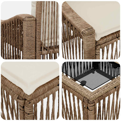 Set Divano da Giardino 7 pcs Beige polyrattan | homemem39