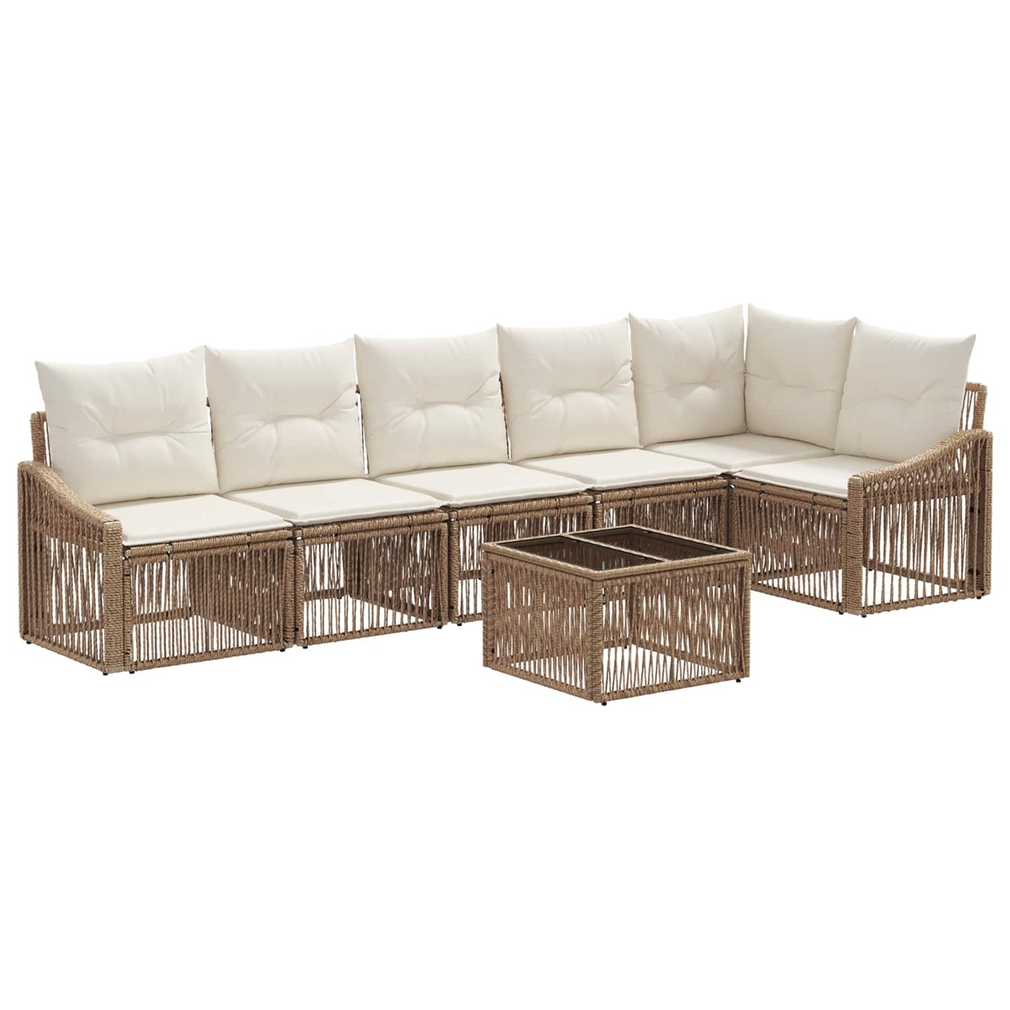 Set Divano da Giardino 7 pcs Beige polyrattan | homemem39
