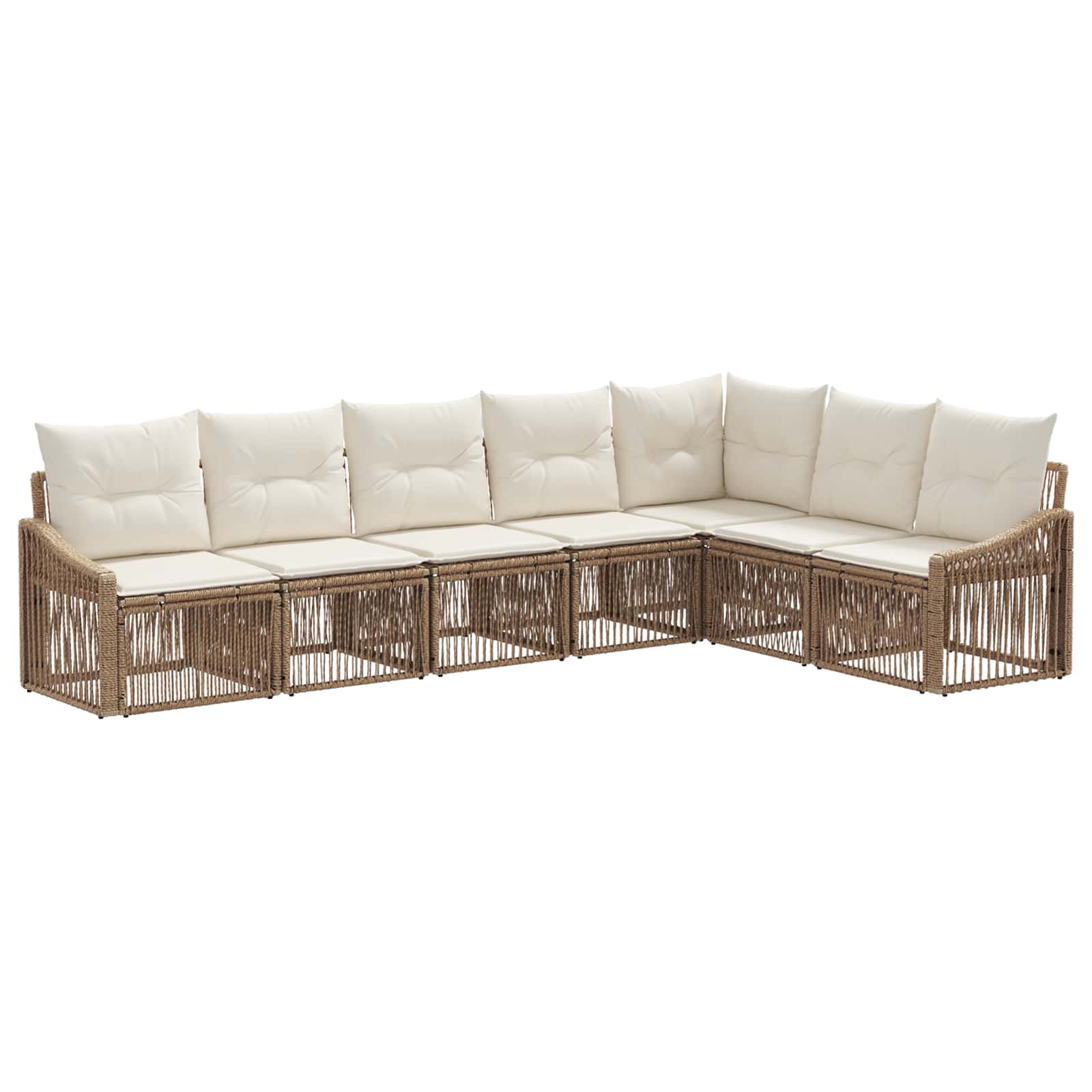 Set Divano da Giardino 7 pcs Beige polyrattan | homemem39