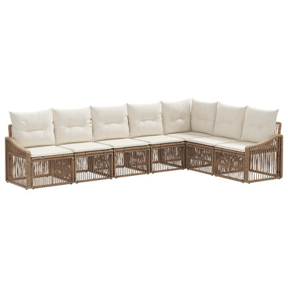 Set Divano da Giardino 7 pcs Beige polyrattan | homemem39