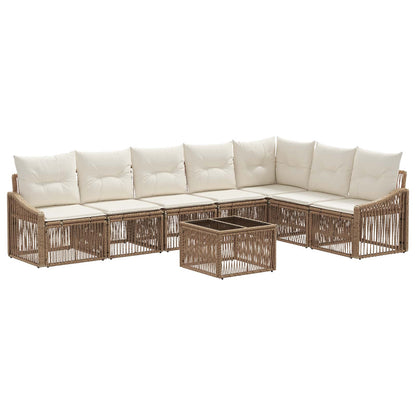 Set Divano da Giardino 8 pcs Beige polyrattan | homemem39