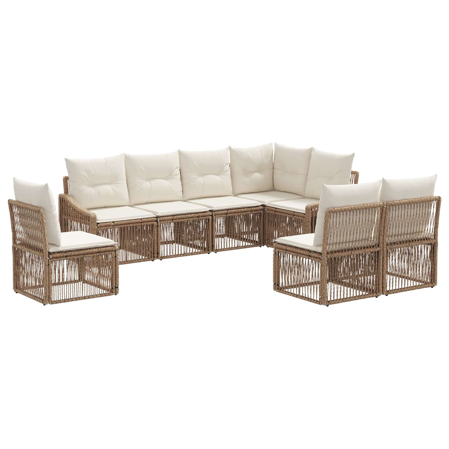 Set Divano da Giardino 8 pcs Beige polyrattan | homemem39