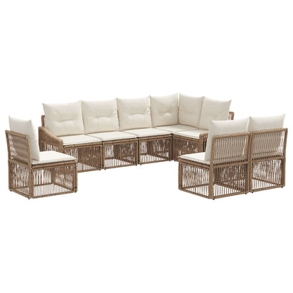 Set Divano da Giardino 8 pcs Beige polyrattan | homemem39