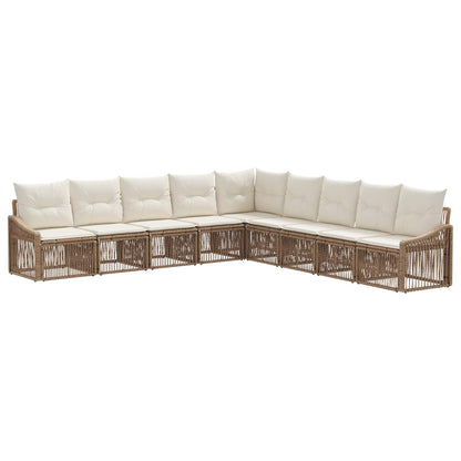 Set Divano da Giardino 9 pcs Beige polyrattan | homemem39